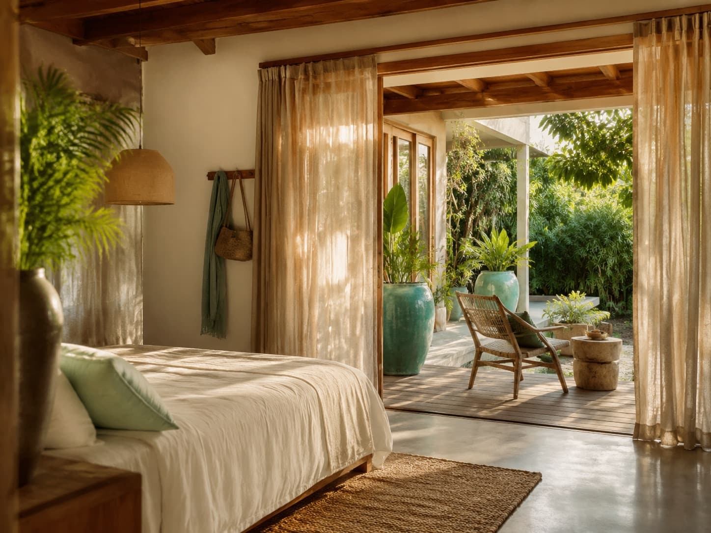 Garden suite visual direction for an independent stay